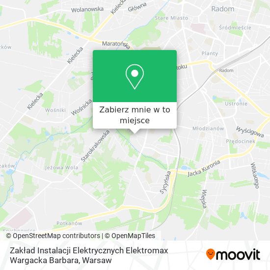 Mapa Zakład Instalacji Elektrycznych Elektromax Wargacka Barbara