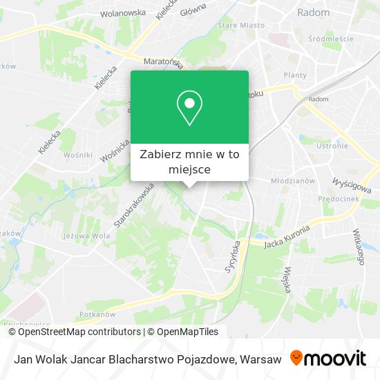 Mapa Jan Wolak Jancar Blacharstwo Pojazdowe