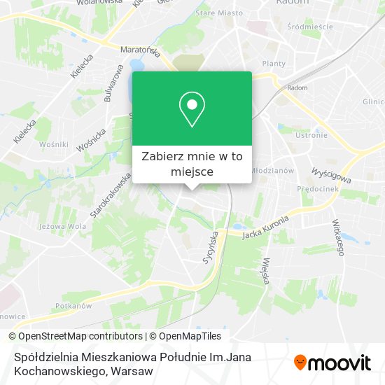 Mapa Spółdzielnia Mieszkaniowa Południe Im.Jana Kochanowskiego