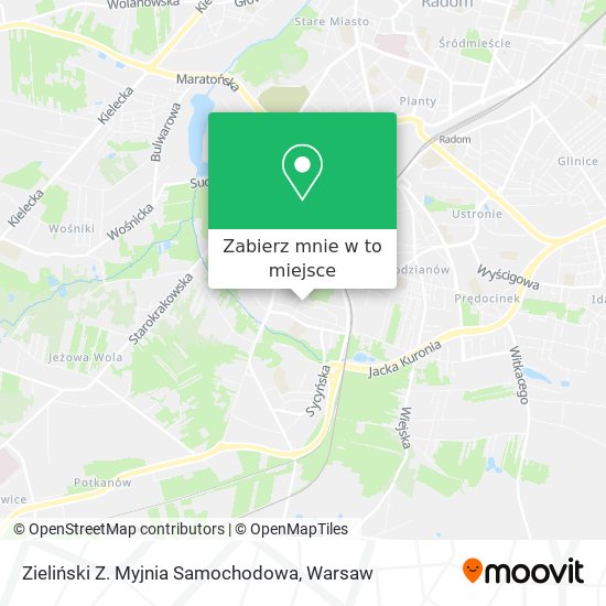 Mapa Zieliński Z. Myjnia Samochodowa