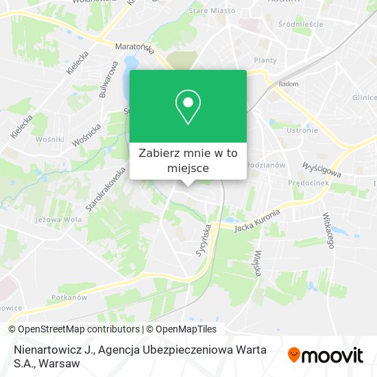 Mapa Nienartowicz J., Agencja Ubezpieczeniowa Warta S.A.