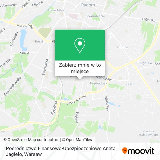 Mapa Pośrednictwo Finansowo-Ubezpieczeniowe Aneta Jagieło