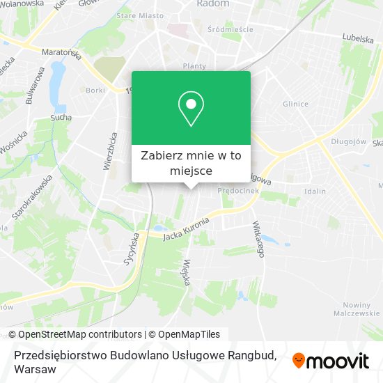 Mapa Przedsiębiorstwo Budowlano Usługowe Rangbud