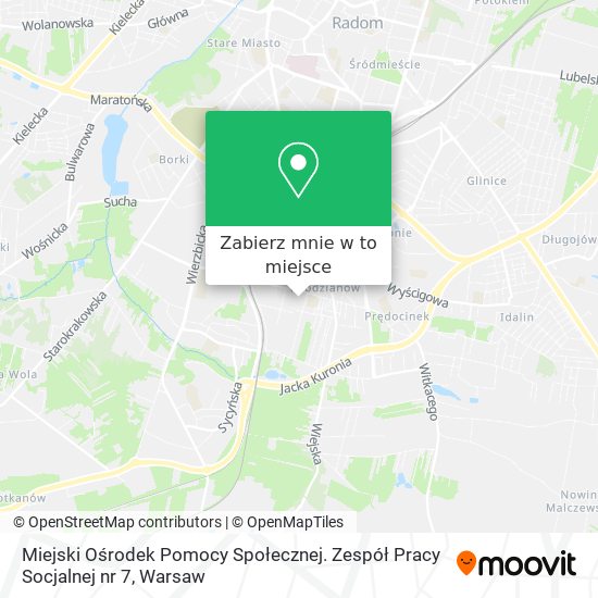 Mapa Miejski Ośrodek Pomocy Społecznej. Zespół Pracy Socjalnej nr 7