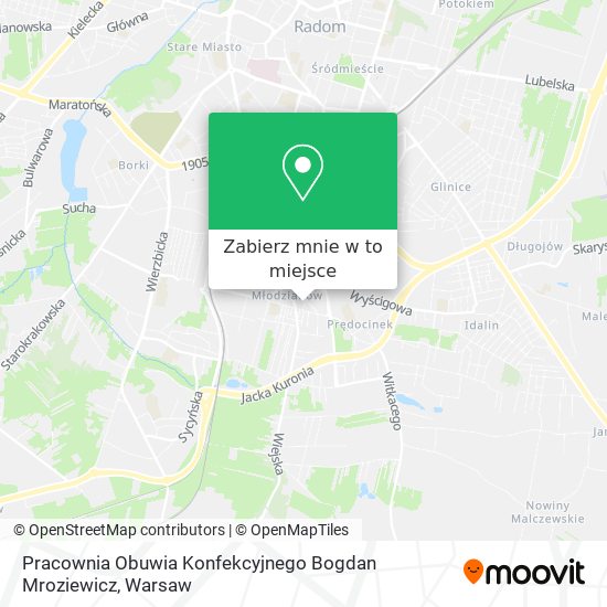 Mapa Pracownia Obuwia Konfekcyjnego Bogdan Mroziewicz