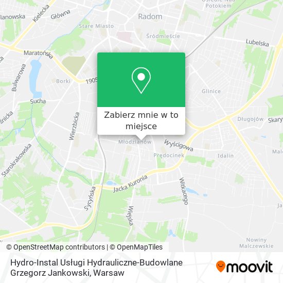 Mapa Hydro-Instal Usługi Hydrauliczne-Budowlane Grzegorz Jankowski