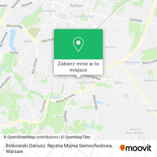 Mapa Bińkowski Dariusz. Ręczna Myjnia Samochodowa