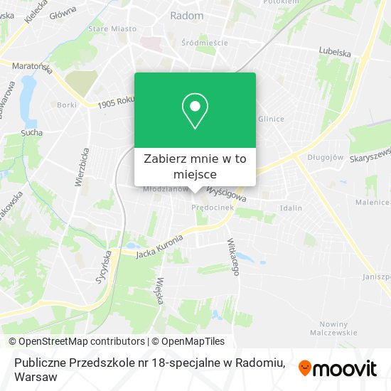 Mapa Publiczne Przedszkole nr 18-specjalne w Radomiu