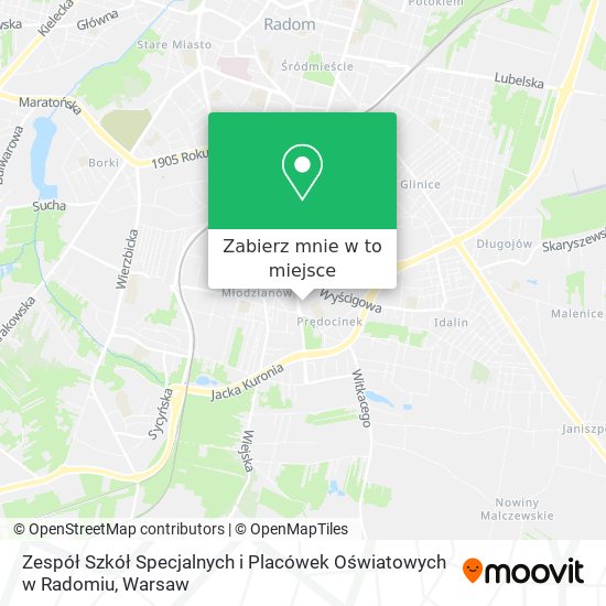 Mapa Zespół Szkół Specjalnych i Placówek Oświatowych w Radomiu