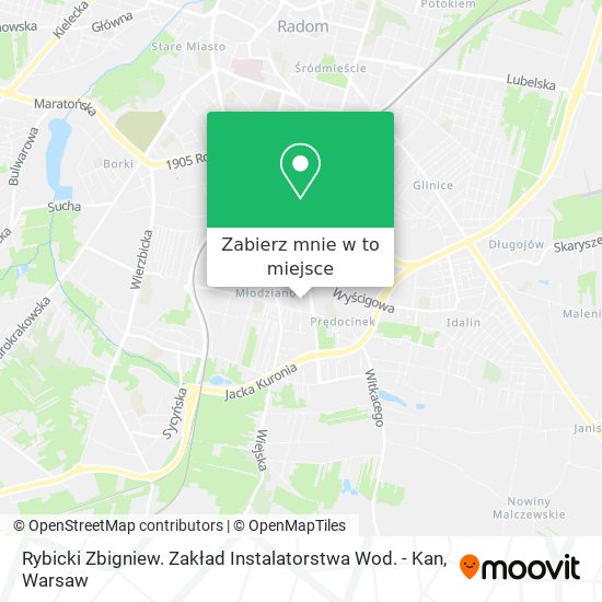 Mapa Rybicki Zbigniew. Zakład Instalatorstwa Wod. - Kan