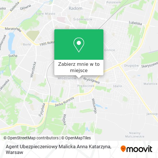 Mapa Agent Ubezpieczeniowy Malicka Anna Katarzyna