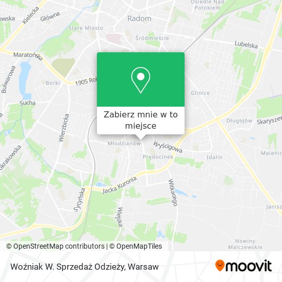 Mapa Woźniak W. Sprzedaż Odzieży