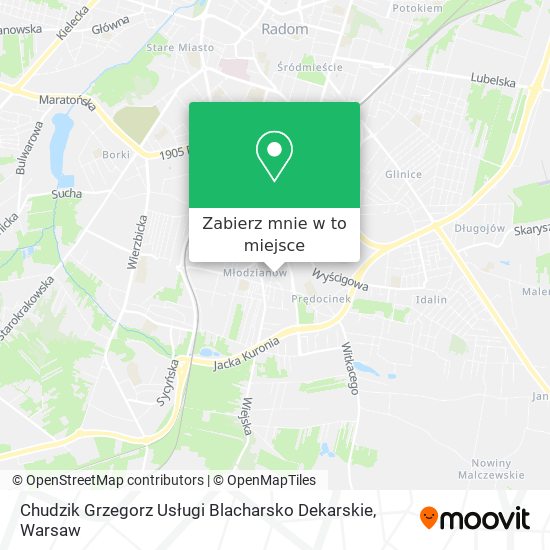 Mapa Chudzik Grzegorz Usługi Blacharsko Dekarskie