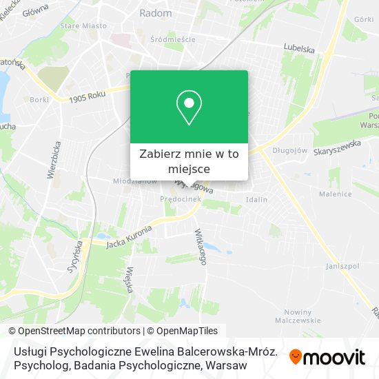 Mapa Usługi Psychologiczne Ewelina Balcerowska-Mróz. Psycholog, Badania Psychologiczne