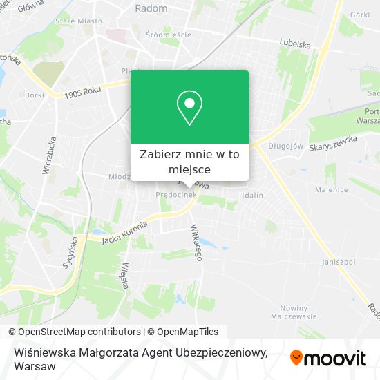 Mapa Wiśniewska Małgorzata Agent Ubezpieczeniowy