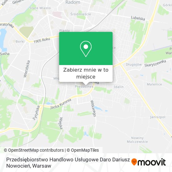 Mapa Przedsiębiorstwo Handlowo Usługowe Daro Dariusz Nowocień