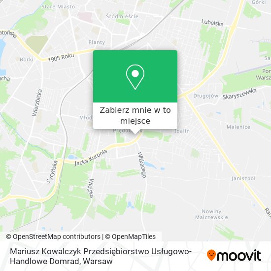 Mapa Mariusz Kowalczyk Przedsiębiorstwo Usługowo-Handlowe Domrad