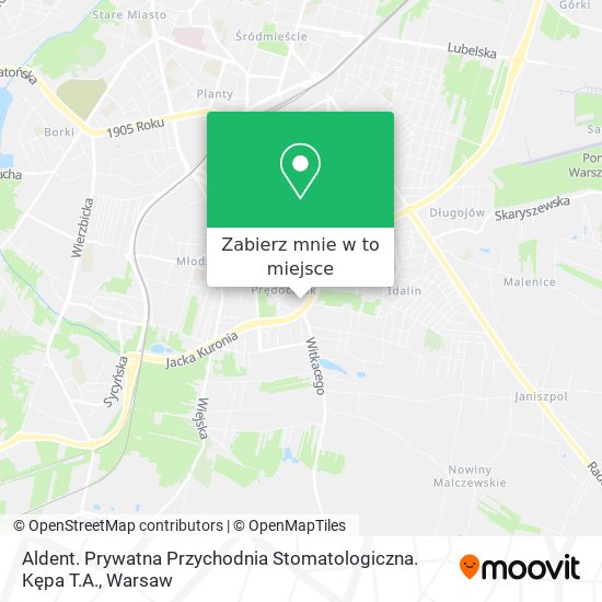 Mapa Aldent. Prywatna Przychodnia Stomatologiczna. Kępa T.A.