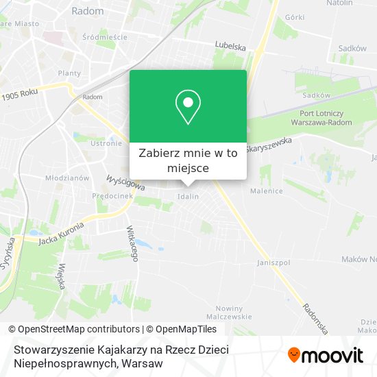 Mapa Stowarzyszenie Kajakarzy na Rzecz Dzieci Niepełnosprawnych