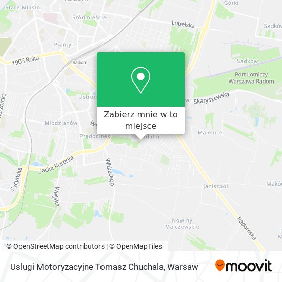 Mapa Uslugi Motoryzacyjne Tomasz Chuchala