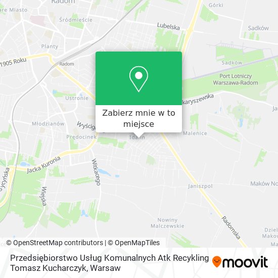 Mapa Przedsiębiorstwo Usług Komunalnych Atk Recykling Tomasz Kucharczyk