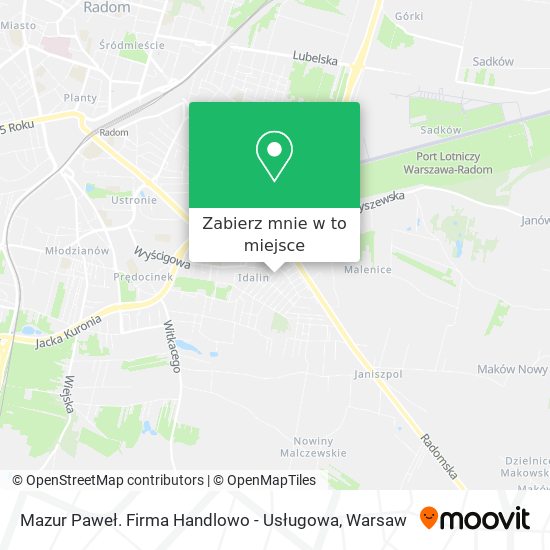 Mapa Mazur Paweł. Firma Handlowo - Usługowa