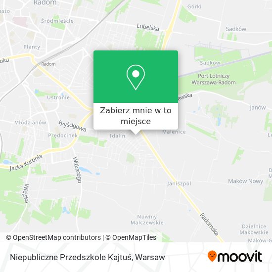 Mapa Niepubliczne Przedszkole Kajtuś