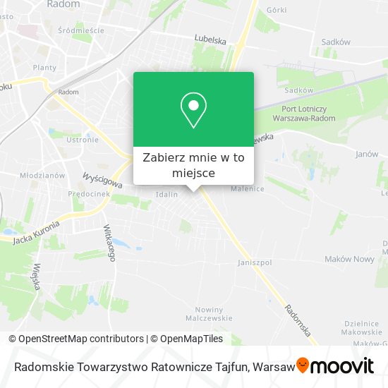 Mapa Radomskie Towarzystwo Ratownicze Tajfun