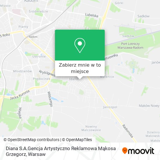 Mapa Diana S.A.Gencja Artystyczno Reklamowa Mąkosa Grzegorz