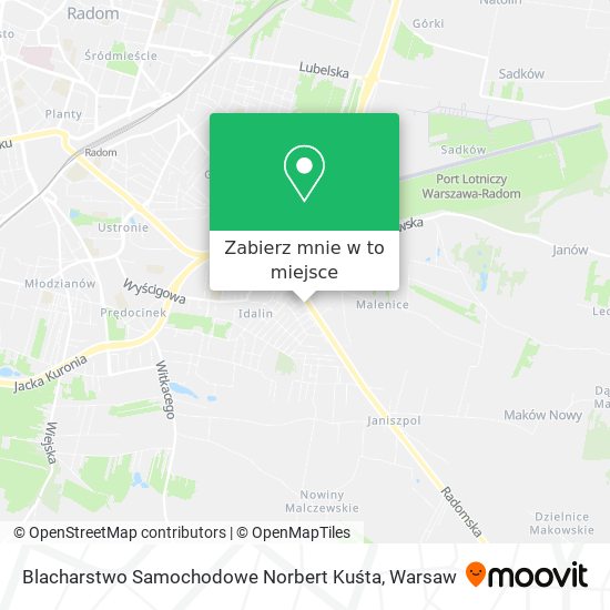 Mapa Blacharstwo Samochodowe Norbert Kuśta