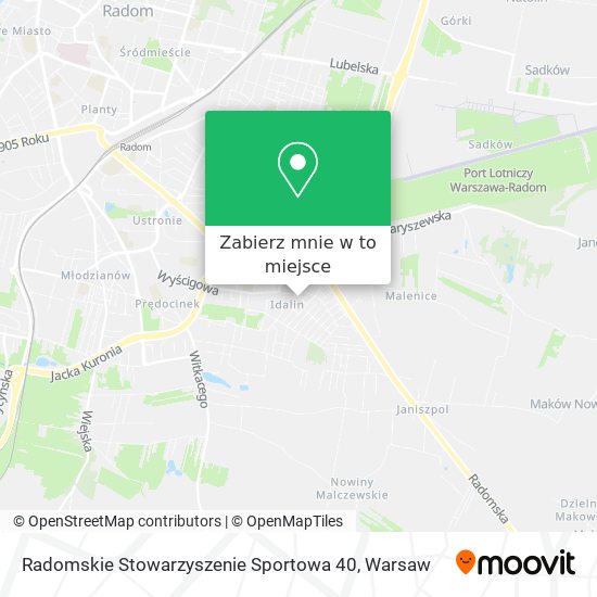 Mapa Radomskie Stowarzyszenie Sportowa 40