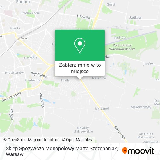 Mapa Sklep Spożywczo Monopolowy Marta Szczepaniak