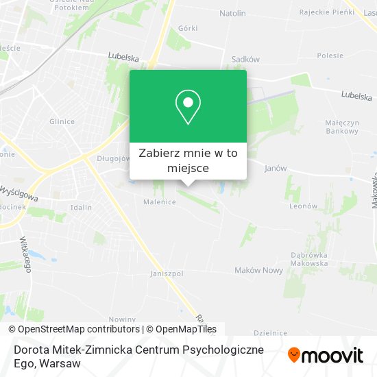 Mapa Dorota Mitek-Zimnicka Centrum Psychologiczne Ego