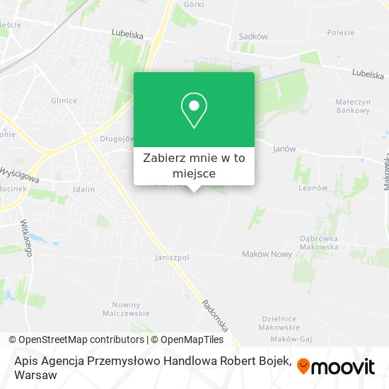 Mapa Apis Agencja Przemysłowo Handlowa Robert Bojek