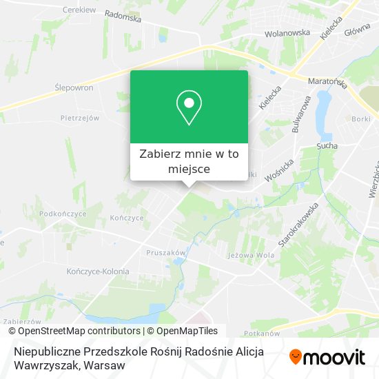 Mapa Niepubliczne Przedszkole Rośnij Radośnie Alicja Wawrzyszak