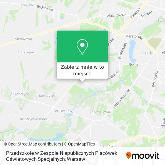 Mapa Przedszkole w Zespole Niepublicznych Placówek Oświatowych Specjalnych