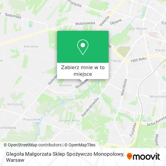 Mapa Glegoła Małgorzata Sklep Spożywczo Monopolowy