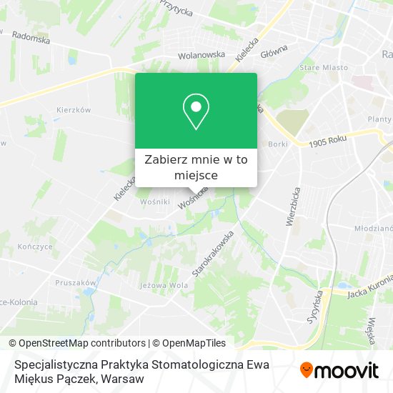 Mapa Specjalistyczna Praktyka Stomatologiczna Ewa Miękus Pączek