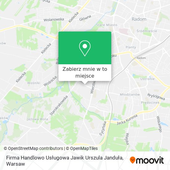 Mapa Firma Handlowo Usługowa Jawik Urszula Janduła