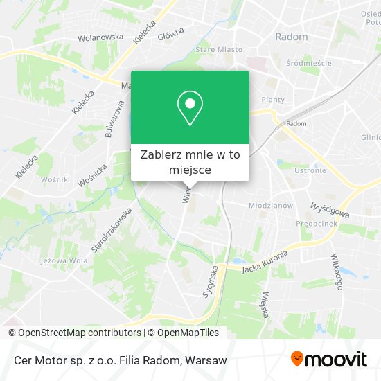 Mapa Cer Motor sp. z o.o. Filia Radom