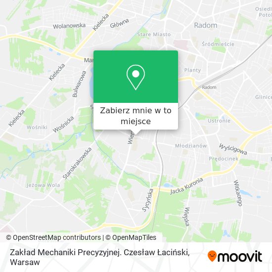 Mapa Zakład Mechaniki Precyzyjnej. Czesław Łaciński