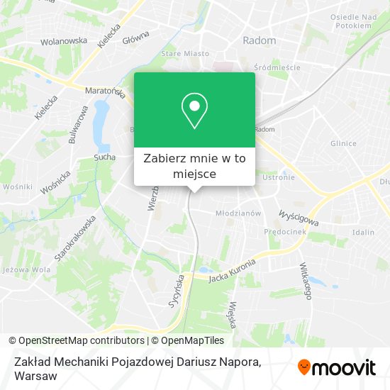 Mapa Zakład Mechaniki Pojazdowej Dariusz Napora