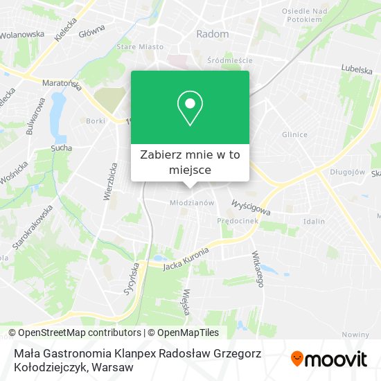 Mapa Mała Gastronomia Klanpex Radosław Grzegorz Kołodziejczyk