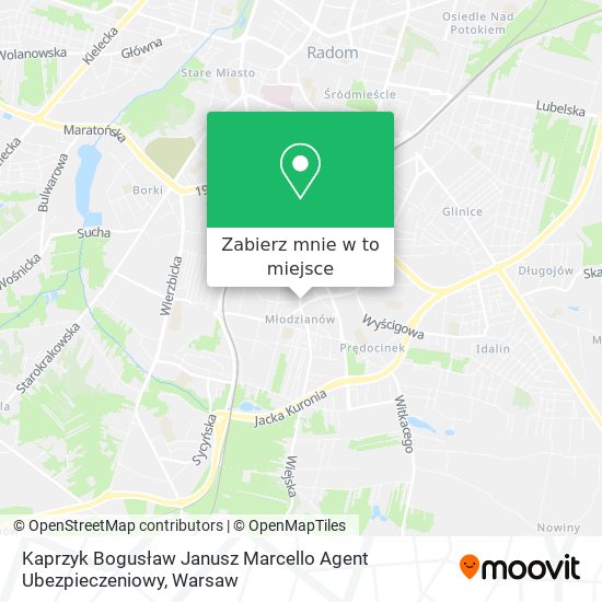 Mapa Kaprzyk Bogusław Janusz Marcello Agent Ubezpieczeniowy