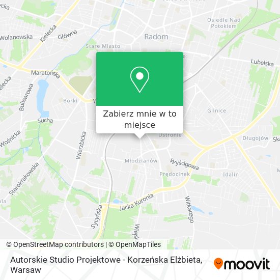 Mapa Autorskie Studio Projektowe - Korzeńska Elżbieta