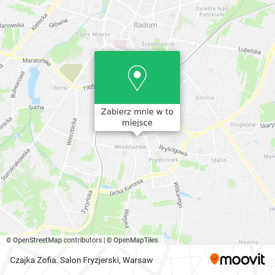 Mapa Czajka Zofia. Salon Fryzjerski