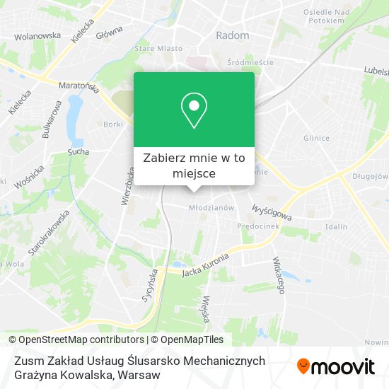 Mapa Zusm Zakład Usłaug Ślusarsko Mechanicznych Grażyna Kowalska