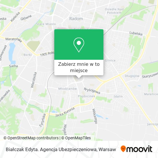 Mapa Białczak Edyta. Agencja Ubezpieczeniowa