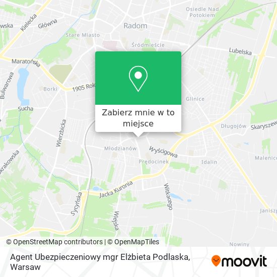 Mapa Agent Ubezpieczeniowy mgr Elżbieta Podlaska