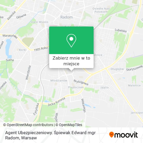 Mapa Agent Ubezpieczeniowy. Śpiewak Edward mgr Radom